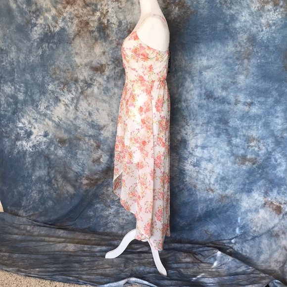 NWT As U wish Junior high low floral spaghetti straps dress Sz S - Picture 3 of 9